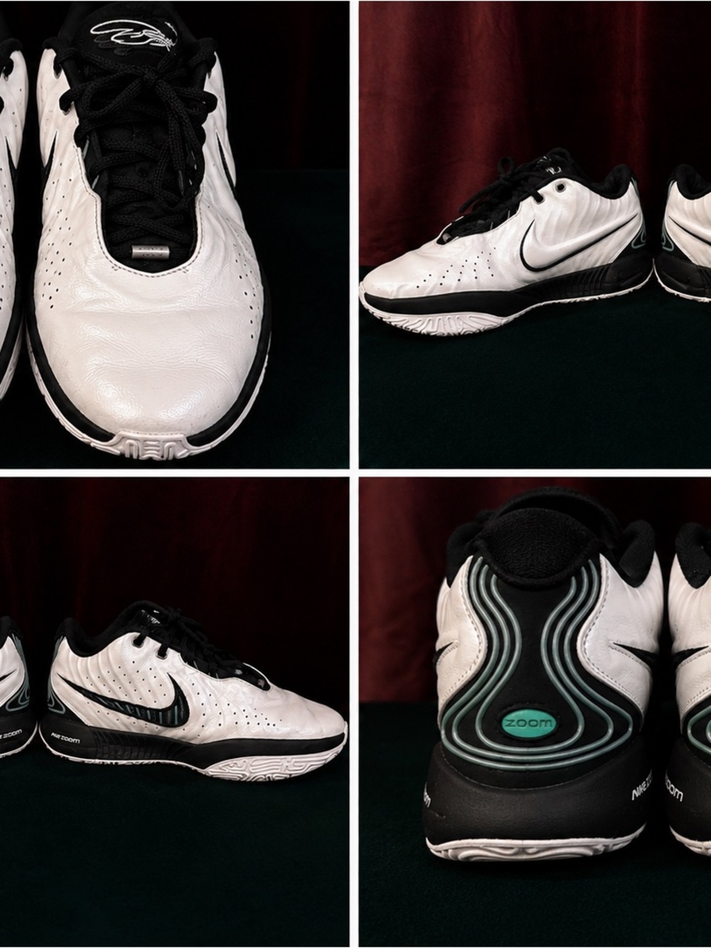Nike White & Black Men’s Low-Top Zoom Tennis Sneakers